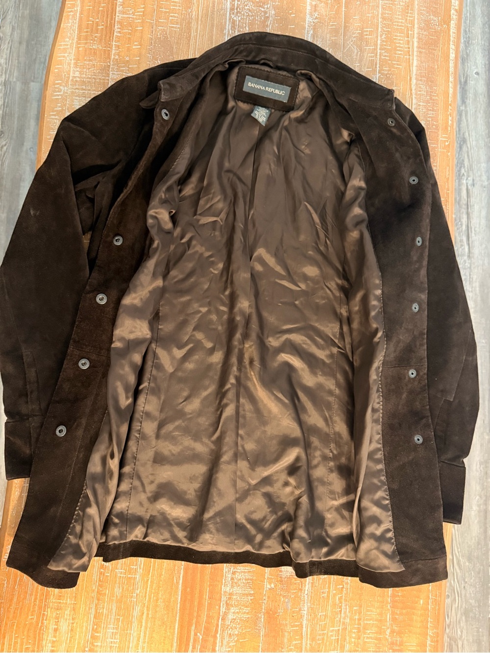 Banana Republic Beautiful Vintage Dark Brown 100% leather Suede Women's Jacket - Picture 3 of 8